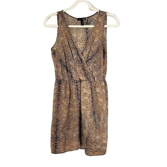 Aqua Cheetah Print Faux Wrap Dress - Picture 1 of 5